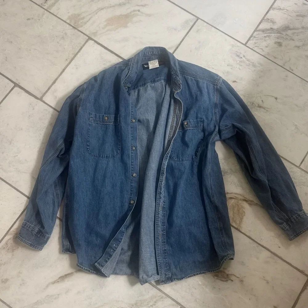 Men’s Wrangler Blue Jean button up